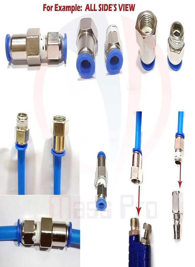 Mass Pro Pneumatic Push Type Connector - 1/4" x 8mm Thread, Quick Fittings Set, Easy Installation, Durable Metal, Male and Female Joint for Efficient Pneumatic Systems - Image 3